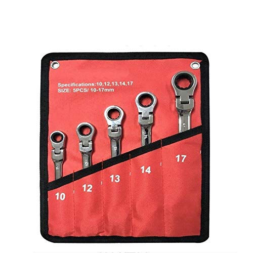 BOSUGE Hardware Tool Ratchet Wrench Set Car Repair Tools Key Spanner Wrench Socket 5/7/12Pcs Hand Tools Wrenches Universal Ratchet Spanner Wrench (Color : 5pcs)