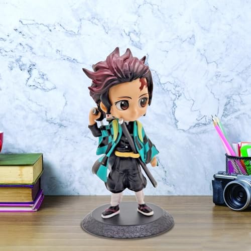 Image of Demon Slayer Kimetsu No Yaiba Tanjiro 6 inch Action Figure | Durable Lightweight PVC Anime Collectibles | Attractive Collectible Figurine for Home Decor, Office Desk & Study Table (Tanjiro)
