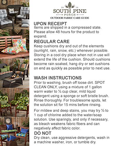 South Pine Porch Outdoor 15-Inch Round Bistro Chair Cushion, 2 Count (Pack Of 1), Palm Leaves White #TOP5