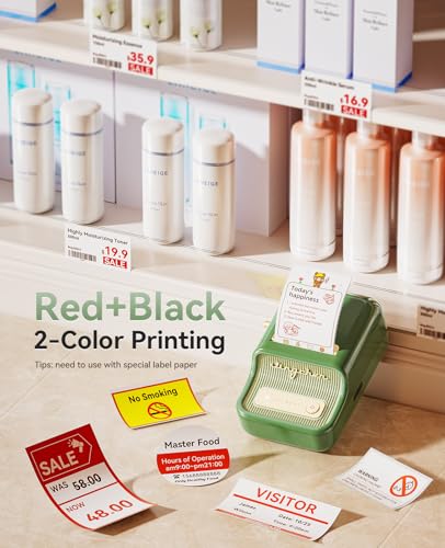 NIIMBOT B21 Pro Label Maker, 300DPI HD Label Printer, Ideal for Notes,Photos, Study Graphics, Memo Maker,50x30mm Label(Pine Green) — view 3