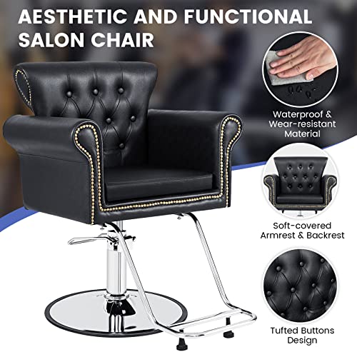 S-AFSTAR-Salon-Chair-Heavy-Duty-Hydraulic-Barber-Chair-Height-Adjustable-360-Rotation-PVC-Leather-Hair-Styling-Chair-Retro-Spa-Salon-Styling-Beauty-Equipment-for-Makeup-Tattoo-Chair