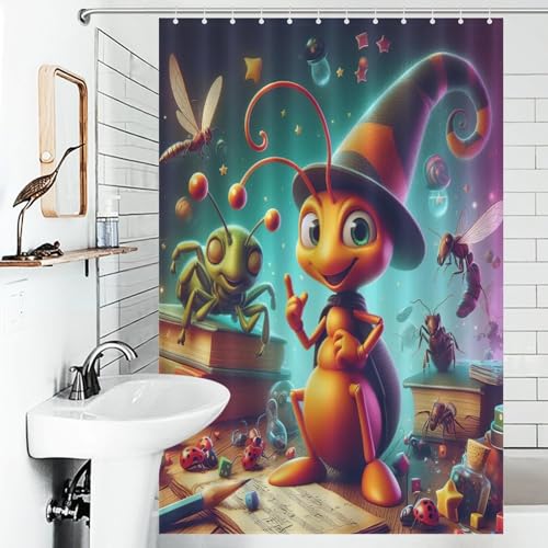 Rideaux de douche polyester lavable en machine pour douche et baignoire - 6