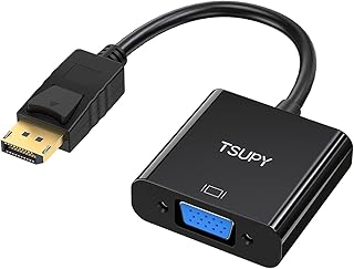 TSUPY DisplayPort to VGA, DP to VGA Adapter with Gold-Plated Connector, VGA to Displayport to VGA Adapter for Laptop, Computer, Display, HDTV, Projector, Not HDMI
