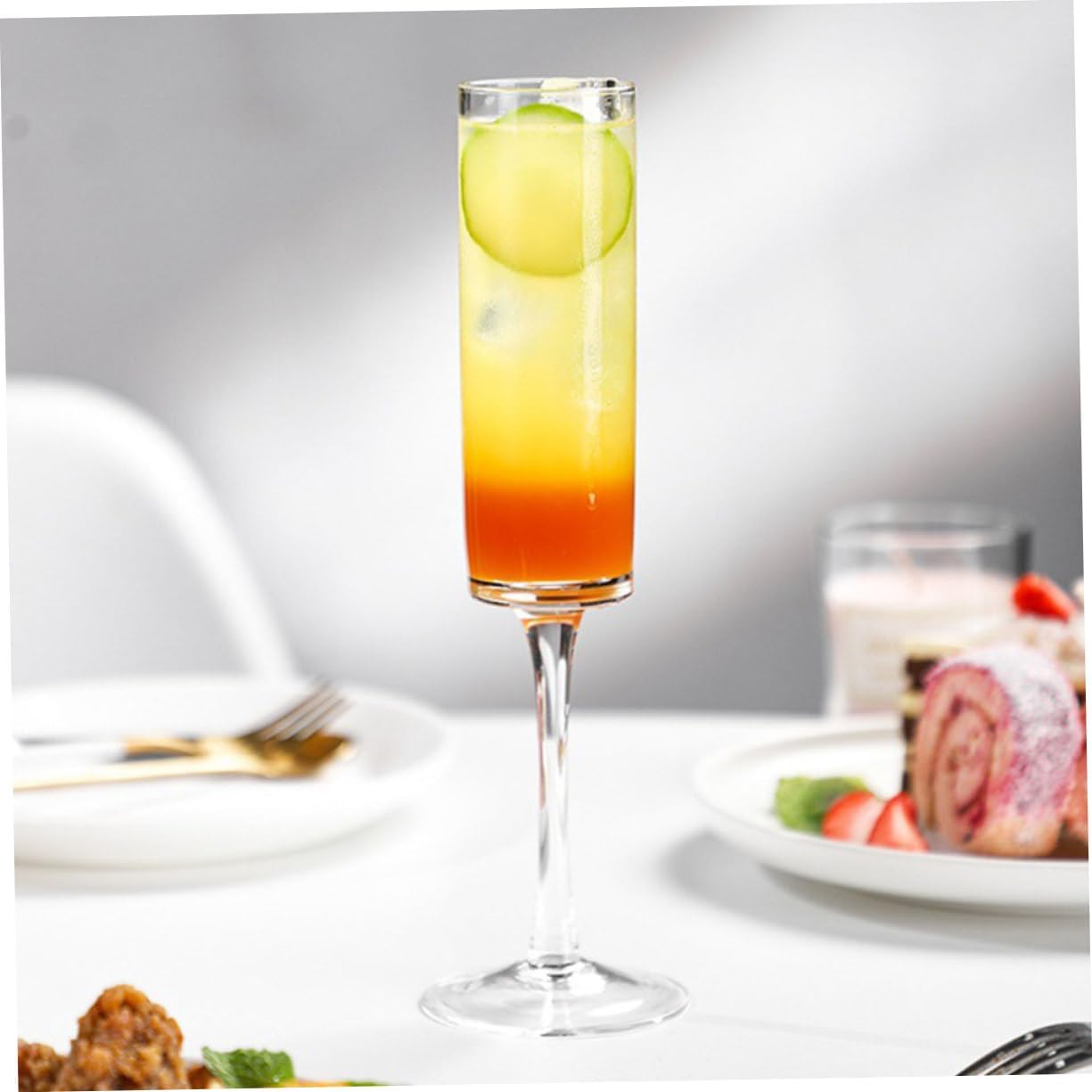 MAGICLULU 4pcs Clear Cocktail Goblets Wine Stemware for Weddings Parties Anniversaries for Soda Mojitos More Smooth Drinking Cups for Celebrations