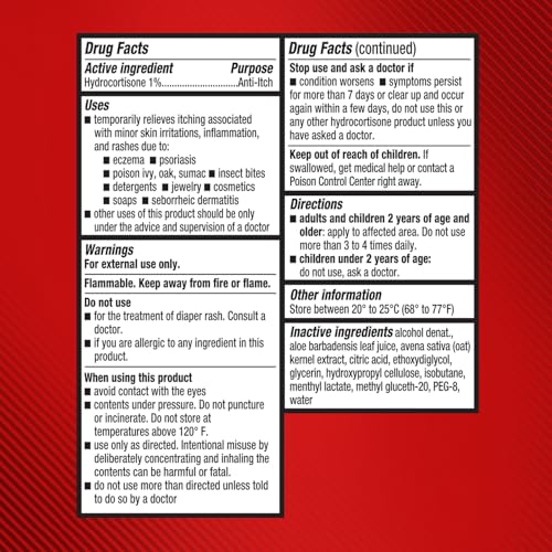 Cortizone 10 Maximum Strength Soothing Aloe Itch Relief Cooling Spray, 1% Hydrocortisone, Fast-Acting, Anti-Itch Spray for Bug Bites, Rash, Eczema, Psoriasis, Poison Ivy, Oak, Sumac, 2.7 oz