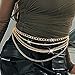 Sinalty Rhinestone Waist Chain Layered Metal Belt Crystal Belly Body Chain Cuban Sparkly Chains for Women (Gold)