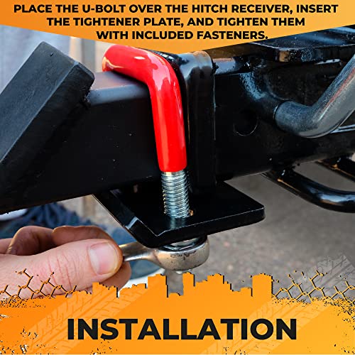 Vehiclex Anti Rattle Hitch Tightener for 1.25" and 2" Hitch Receivers 0.44" UBolt Diameter