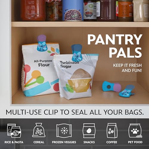 Image of Disney Stitch Magnetic Chip Clips, Set of 6 | Airtight food storage bag clips for snack, cereal, and coffee bags, great for pantry and fridge, magnet displays kids artwork