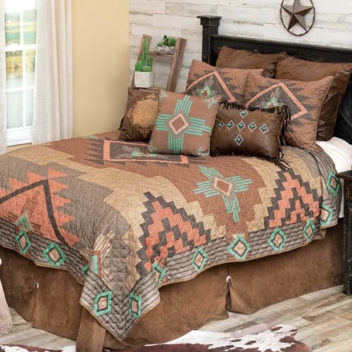 Black Forest Décor Sierra Crosses Quilt Bed Set – Queen Size Lightweight and Cozy Bedspread with Modern Design