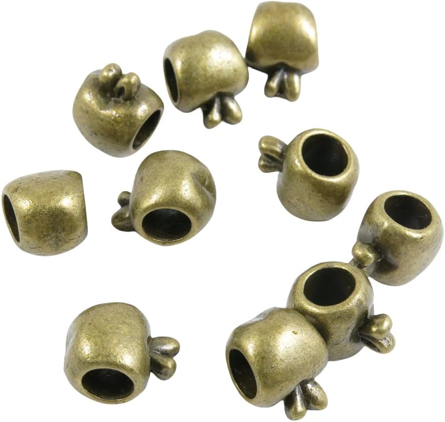 Antique Bronze Tone Jewelry Making Charms Findings Suppliers H3QB6T Apple Bails Cord Ends