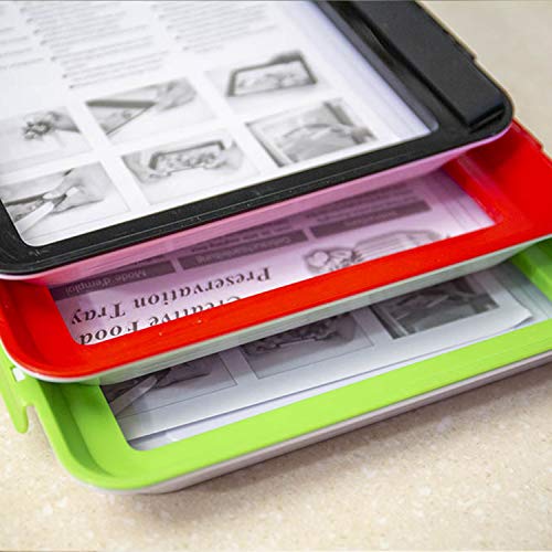 Cucudy Bandeja de Preservação de Alimentos Bandeja de Preservação de Vácuo Empilhável com Tampa Elás