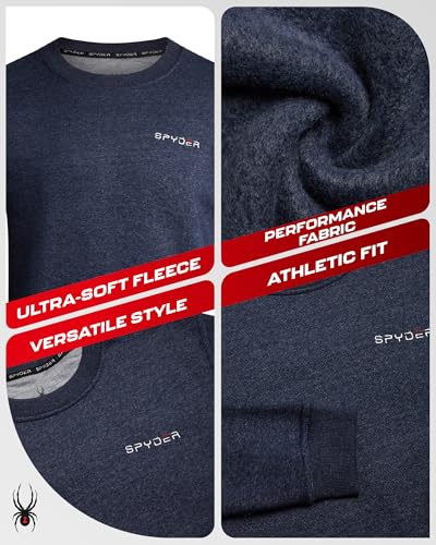 Spyder Mens Crewneck Sweatshirt - Soft Fleece Pullover Sweatshirts for Men - Athletic Mens Sweatshirt with UPF30 Sun Protect2