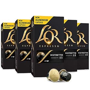 L’OR Espresso Capsules, 50 Count Ristretto, Single-Serve Aluminum Coffee Capsules Compatible with the L’OR BARISTA System & *Nespresso Original Machines