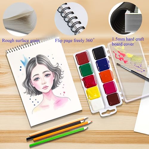 Aunphuw A4 Watercolor Paper, 240g Watercolour Sketch Drawing Pad - Image 4
