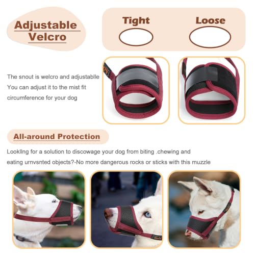 Image of HEELE Dog Muzzle for Large Dog,Adjustable Loop with Soft Air Mesh Nylon