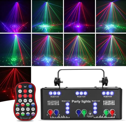 21 Eye DJ Party Strobe Lights,RGB Dj Disco Light,DMX 512 Voice Activated Projector with Remote...