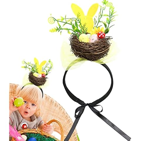 Rainao Easter Bunny Headband, Easter Egg Handbands, Easter Rabbit Headpiece, Easter Egg Head Bands, Birds Nest Headband, Costume Accessories Cosplay Gift for Kids and Girls Cover