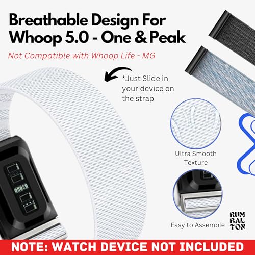 Image of Nylon Strap Compatible with Whoop 5.0 Band Strap - Durable, Adjustable Fitness Tracker Strap | Breathable, Comfortable Bands for Workout, Sleep, and Health Monitoring (Device Not Included) (Pure White)