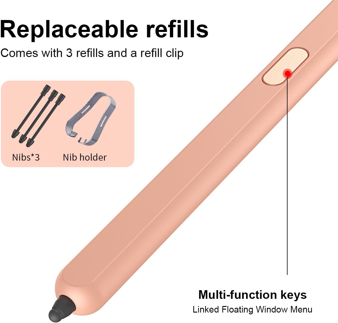 SHIEID Galaxy Z Fold 6 S Pen Fold Edition, Slim Replacement S Pen with Anti-Mistouch Technology, Compatible with Samsung Galaxy Z Fold 6/Z Fold 5/Fold 4/Fold 3 + Tips/Nibs, Pink
