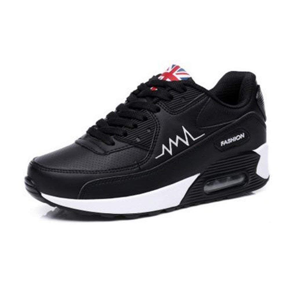 PADGENE Femme Baskets Mode Chaussures Sport Course Sneakers Fitness Gym athlétique Multisports Outdoor Casual,Noir,39 EU