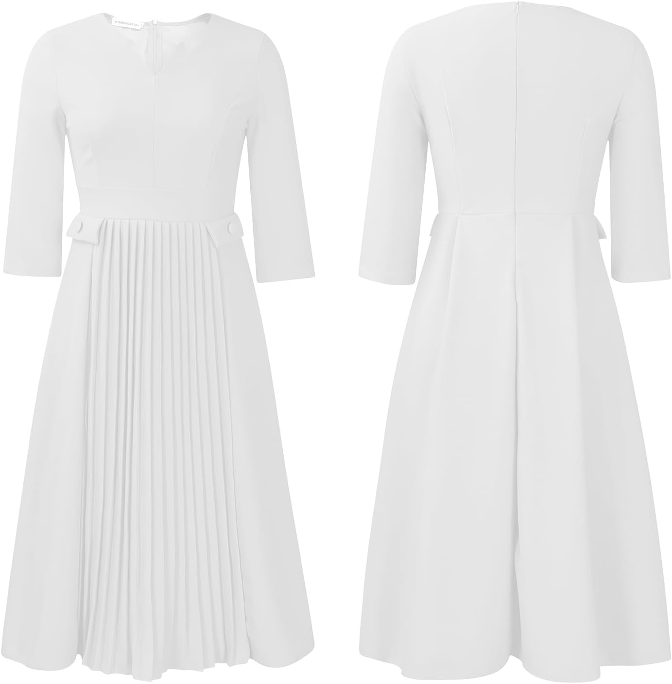Wear to Work Midi Dress for Women Business Casual A-line Dress Elegance Church Outfits - Image 7