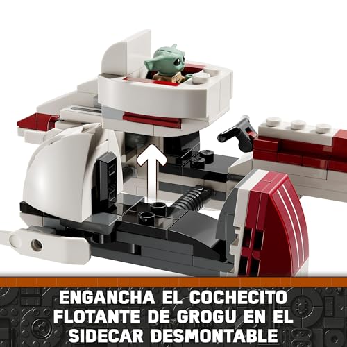 LEGO Star Wars: The Mandalorian Huida en Speeder BARC, Moto con Sidecar de Juguete de Construcción Inc. Kelleran Beq y Grogu (Baby Yoda), Regalo para Niños, Niñas y Fans de 8 Años o Más 75378 - imagen 3