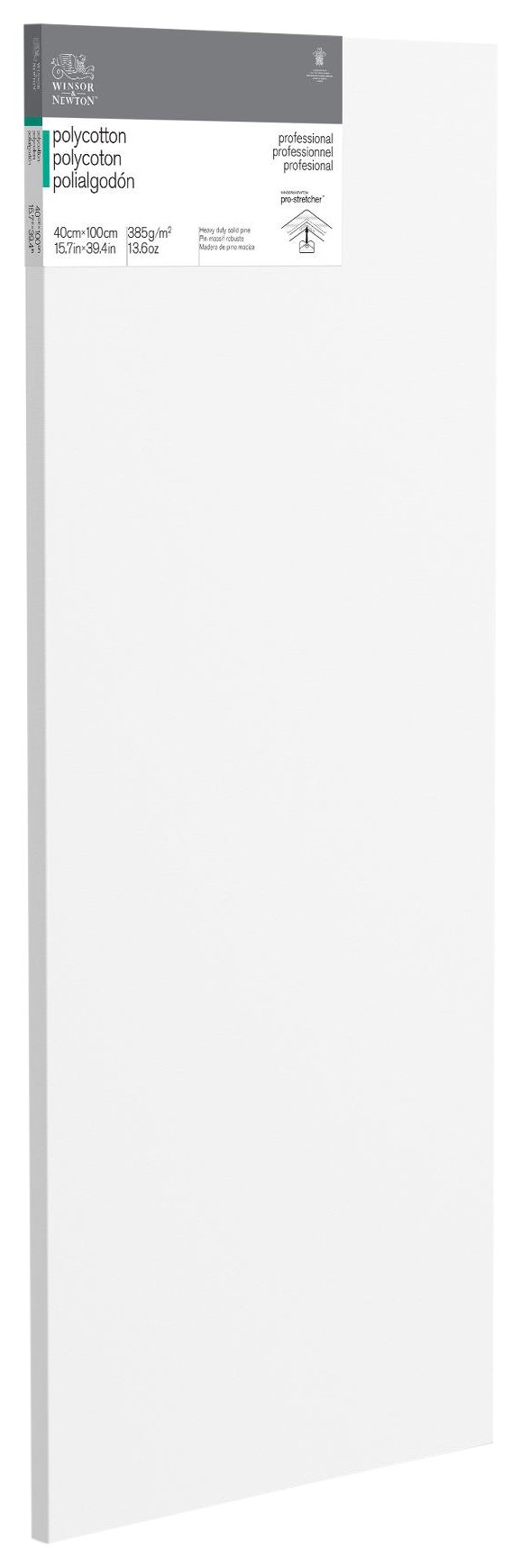 Winsor & Newton 6206018 Professional Keilrahmen aus Baumwollmischgewebe, 385 g/m², 3-fach grundiert, mittlere Körnung, ideal für die Ölfarben und Acrylfarben - 40x100cm