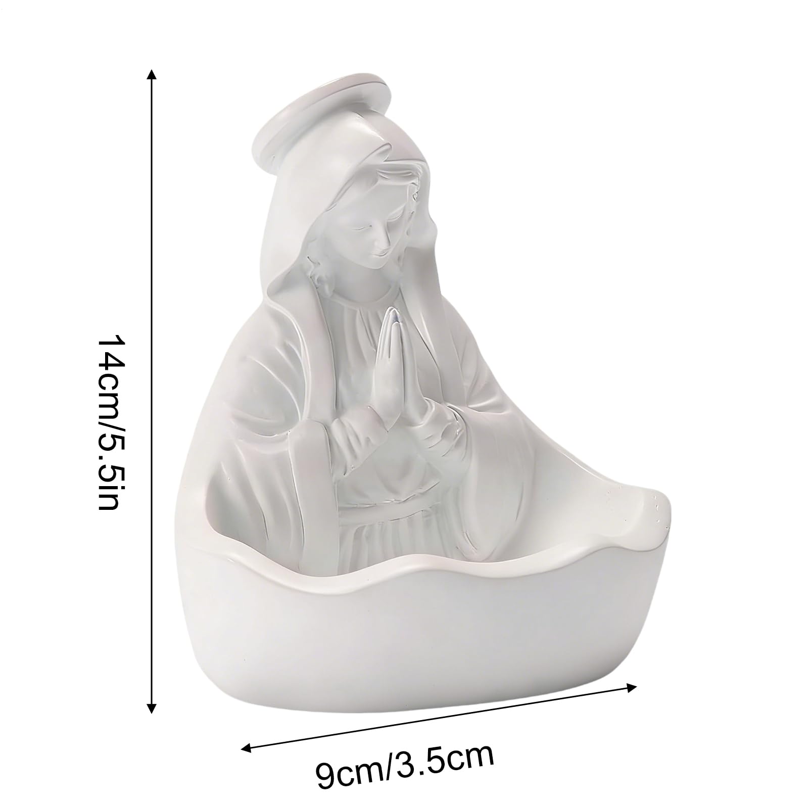 Genérico Statua della Vergine Maria | Decorazione da collezione da 13,97 cm, statua della Vergine Maria per scrivania, per tavolo da pranzo, soggiorno, chiesa, meditazione, rilassamento,