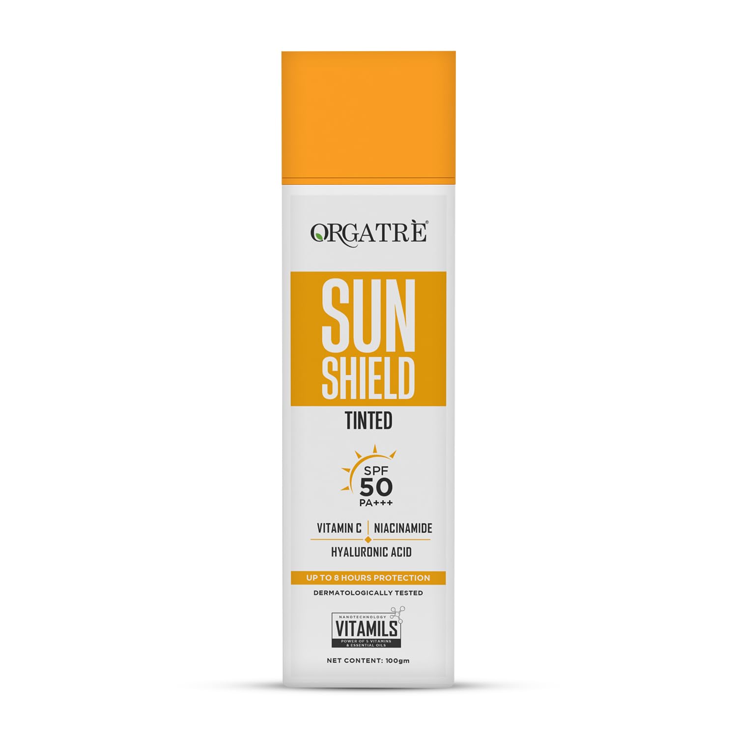 Vitamin C Bright Face Sunscreen SPF 50 PA++++ Tinted for Oily & Dry Skin | Lightweight, No White Cast | With Niacinamide & Hyaluronic Acid | UVA/UVB Defense | Water Resistant, Non-Greasy | 100gm