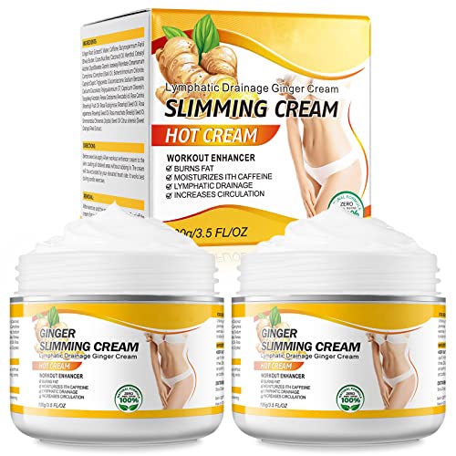 2PCS Ginger Slimming Cream, Anti Cellulite Hot Cream, Ginger Fat Burning Weight Loss Full Body Slimming Gel, Fat Burning for Belly, Perfect for Cellulite, Tightening & Slimming