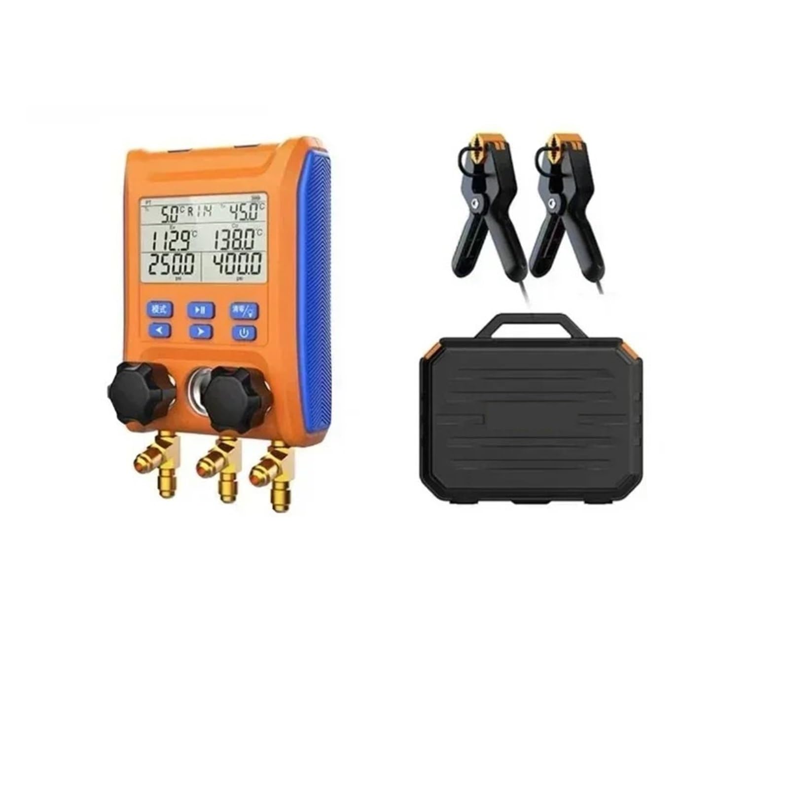 Joliane Lmg-10 Wireless Digital Manifold Gauge Set Data Logging Refrigerant Hvac Gauges With Hoses, Thermometer Clamps(Lmg-10)