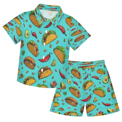 Image of Boccsty Ice Cream Drip Boy Summer Shorts Sets Hawaiian Toddler Boys T-Shirt & Pants 2 Pcs 3T-10T