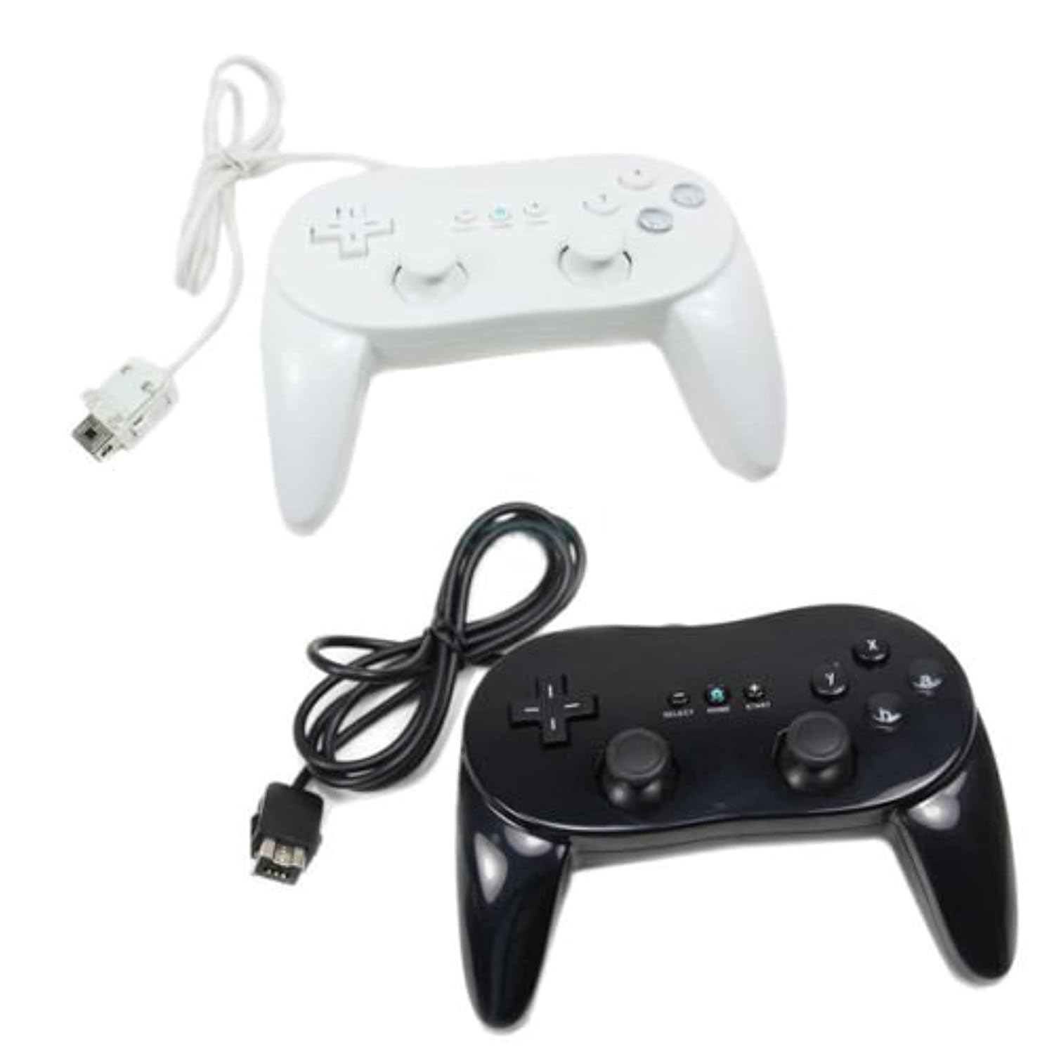 2 x NEW Classic Pro Remote Controller for Nintendo Wii Black&White US Ship