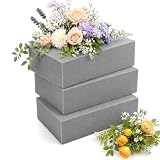 SPOKKI 3 StüCk Steckschaum für Blumen 22.5×10×7cm (Grau), Quadrat trockenSteckmasse für Kunstblumen, Blumensteckschaum Selbst Schneidbar steckmasse für Kunstblumen Frischblumen Feiern DIY Floristik