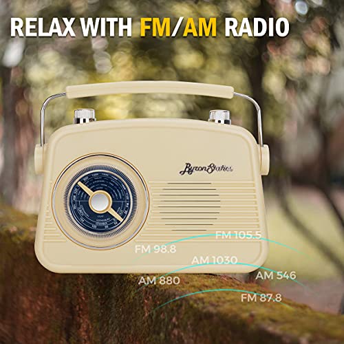 Byron Statics Radio Am FM Portable Radio Retro Classic Table Top Analog
