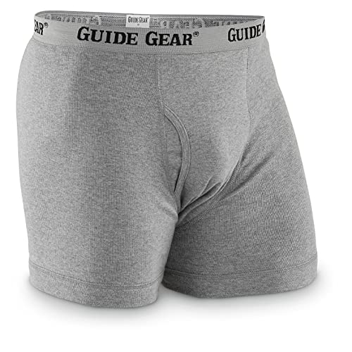 Guide Gear Mens Boxer Shorts Cotton Underwear Briefs 6 Pack with Elastic Waistband