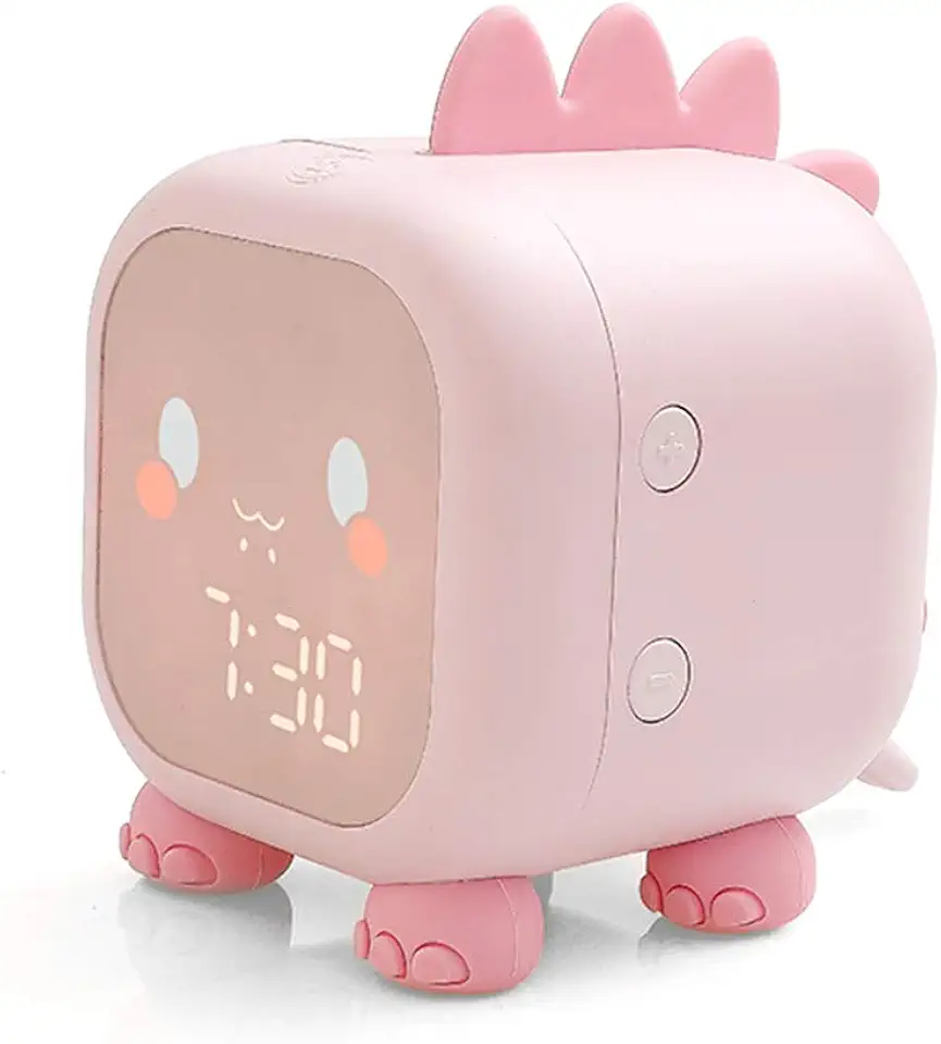 Despertador infantil fofo, dinossauro, despertador digital com luz noturna, soneca, despertador para quarto de crianças, meninos e meninas