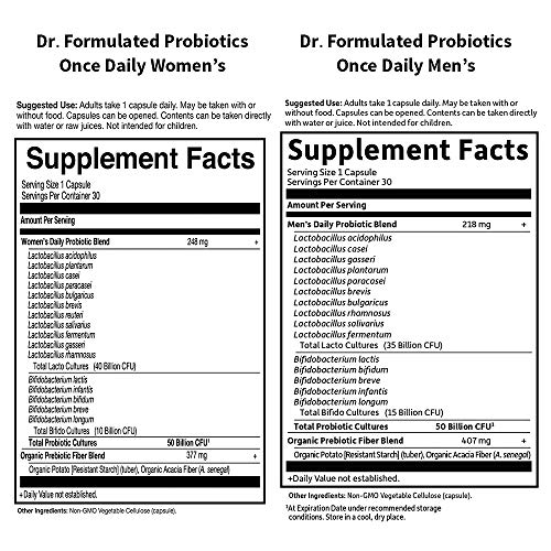Garden of Life Probiotic Bundle: Dr. Formulated Once Daily Women’s & Men's Probiotics, 50 Billion CFU Shelf Stable, Non-GMO Probiotic for Men & Women with Prebiotic Fiber, 30 Capsules Each - image 5