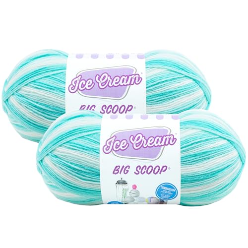 Image of Lion Brand Yarn, Ice Cream Big Scoop, Baby Blanket Yarn, Mint, 2 Pack