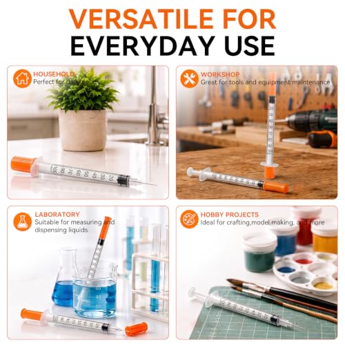 50 Pack U 100 1ml cc Syringes 30G 5 16 Disposable Syringe Lab Supplies Individually Wrappe - image 7