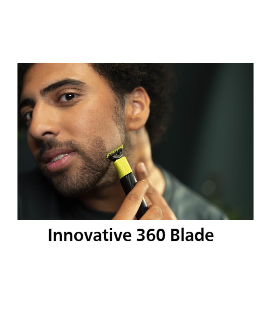 Philips Norelco OneBlade 360 Electric Beard Trimmer, Shaver And Groomer, 360 Blade Technology Hybrid Blade For Face Body 5in1 Adjustable Comb 1x Body Kit Black Lime Green Norelco Oneblade 360 - View #10
