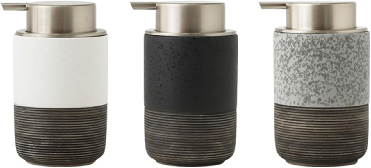 300ml Foaming Soap Dispenser Ceramic Bathroom Accessories Hand Sanitizer Shampoo Body Wash Lotion Refillable Pump Bottle (Color : Black)