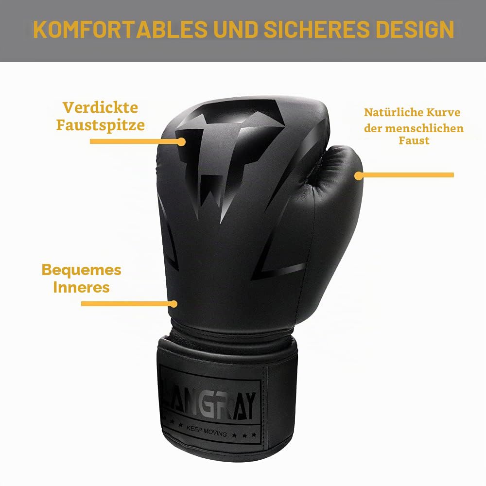 Boxhandschuhe,LangRay Boxhandschuhe aus Kunstleder Box Handschuh Herren Set Boxhandschuhe Damen Punching Handschuhe für Kampfsport MMA Sparring und Boxen