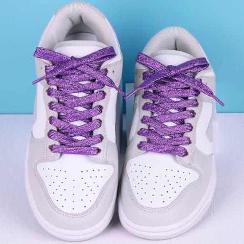 Image of Booyckiy 3 /4 inch Wide Satin Ribbon Shoelaces Flat Colorful Shoe Laces for Women Girls
