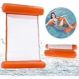 CYSJ Hamaca Flotante, Piscina Tumbona Hamaca Inflable de Agua Piscina Jardín y Playa para Adultos & Niños (Naranja)