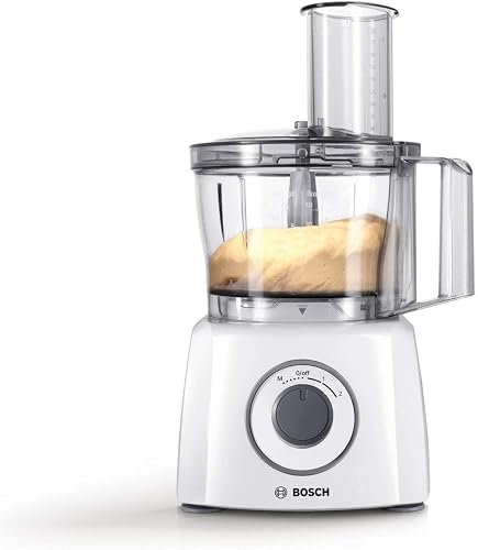 Bosch Kompakt-Küchenmaschine MultiTalent 3, 20 Funktionen, Rührschüssel 2,3 L, Universalmesser, Schneid-Raspel-Wendescheibe, Schlagscheibe (Sahne), Einfüllhilfe, Deckel, 800 W, weiß, MCM3100W - 4