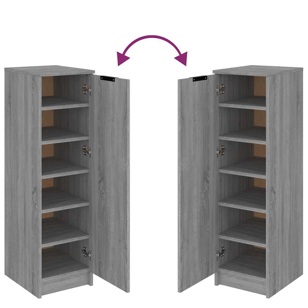 Scarpiera Grigio Sonoma 30x35x100 cm in Legno Multistrato con Anta