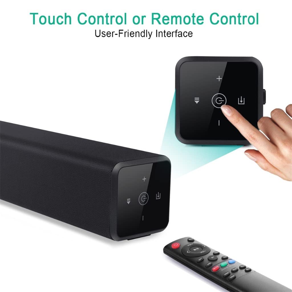 DLOETT 100W dotykowy listwa dźwiękowa kino domowe 2.0 nagłośnienie telewizor z dostępem do kanałów głośnik Bluetooth obsługa optycznego głośnika AUX Subwoofer