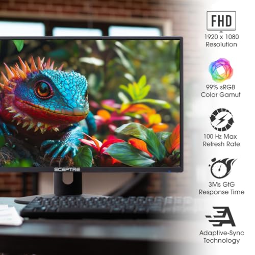 New! Sceptre 24-inch Gaming Monitor 100Hz FreeSync 2X HDMI 1X VGA Build-in Speakers, Machine Black 2026 (E248W-FW100TR Series) - Image 4