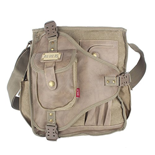 INNTURT Men Shoulder Bag, Canvas Messenger Bag, Sling Bag for Men - Crossbody Bag Khaki